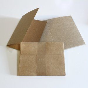 Blank Kraft Scrapbook DIY Cards Envelopes Set A2 LOT Craft Making DIY
